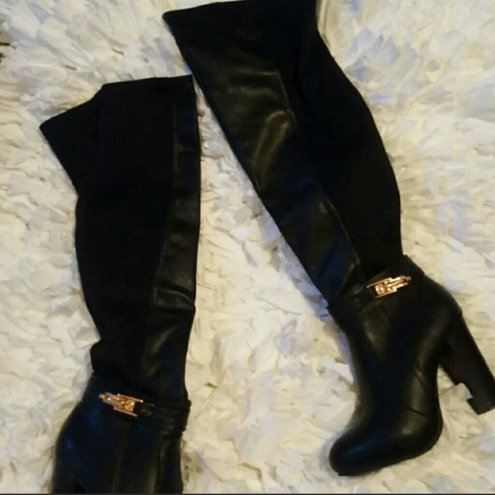 Thigh high leather boots